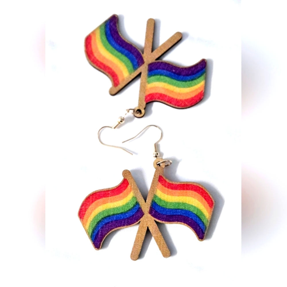 Rainbow Earrings for Him or Her Patriotic Flag 🌈 🏳️‍🌈